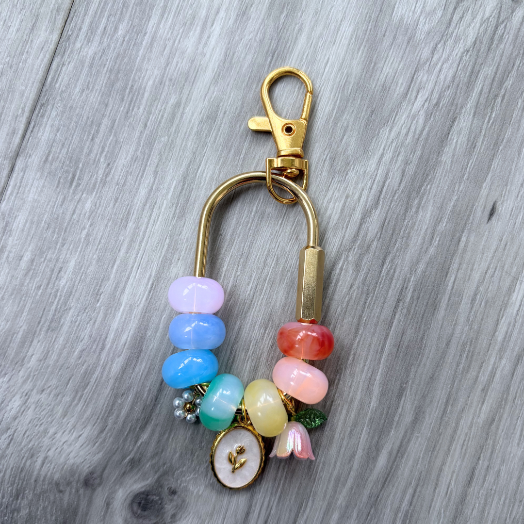 Rainbow Sorbet Gold Bag Charm