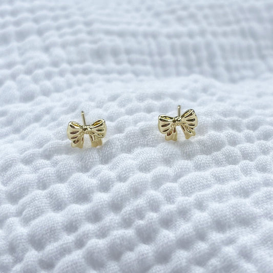 San Diego Mini Bow Stud Earrings (Gold)