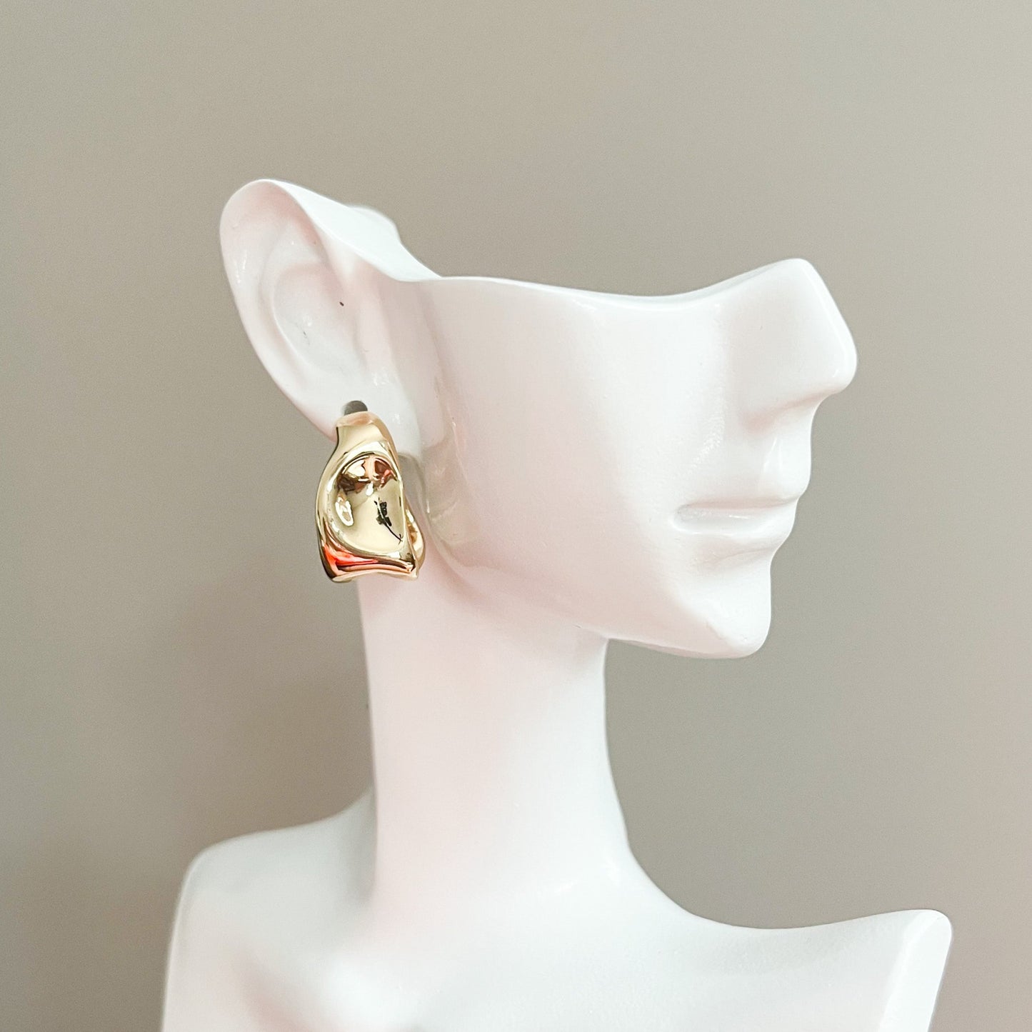 Brilliance Gold Chunky Fold Hoop Earrings