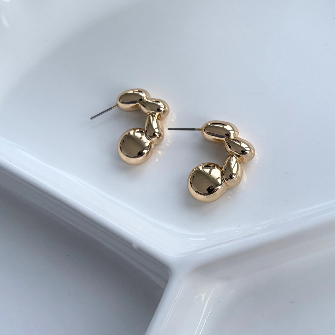 Golden Bubble Half Hoop Earrings