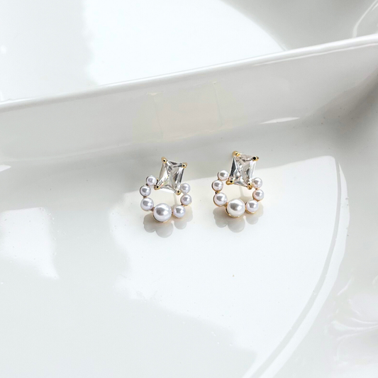 Crystal Peal Luxe Stud Earrings