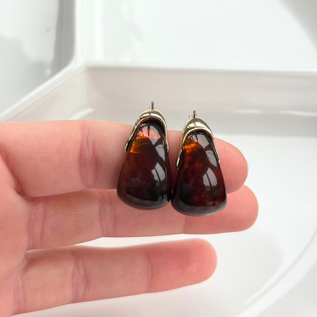 Chunky Vintage Ember Hoop Earrings