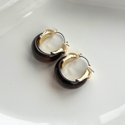 Chunky Vintage Ember Hoop Earrings