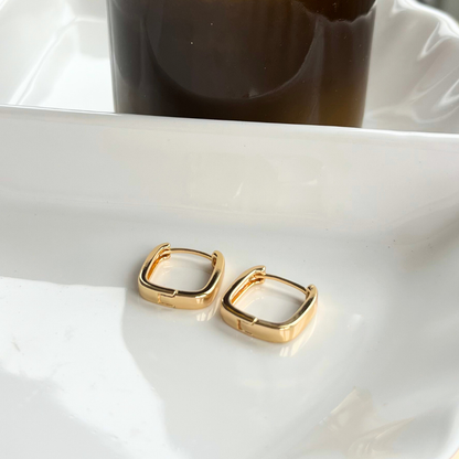 St. Thomas Square Gold Hoops