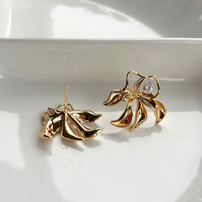 Radiant Amour Flower Stud Earrings