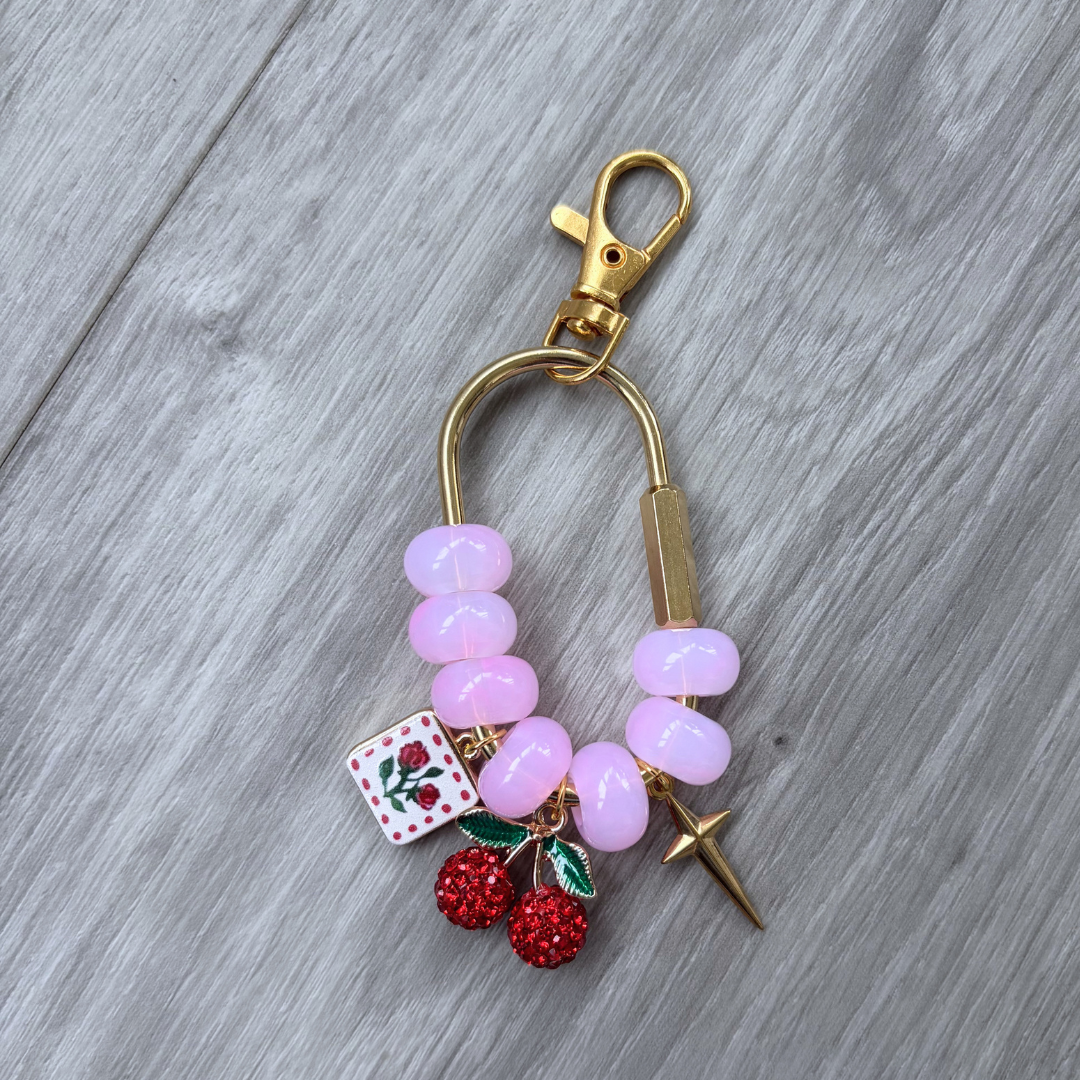 Pink Cherry Bliss Bag Charm
