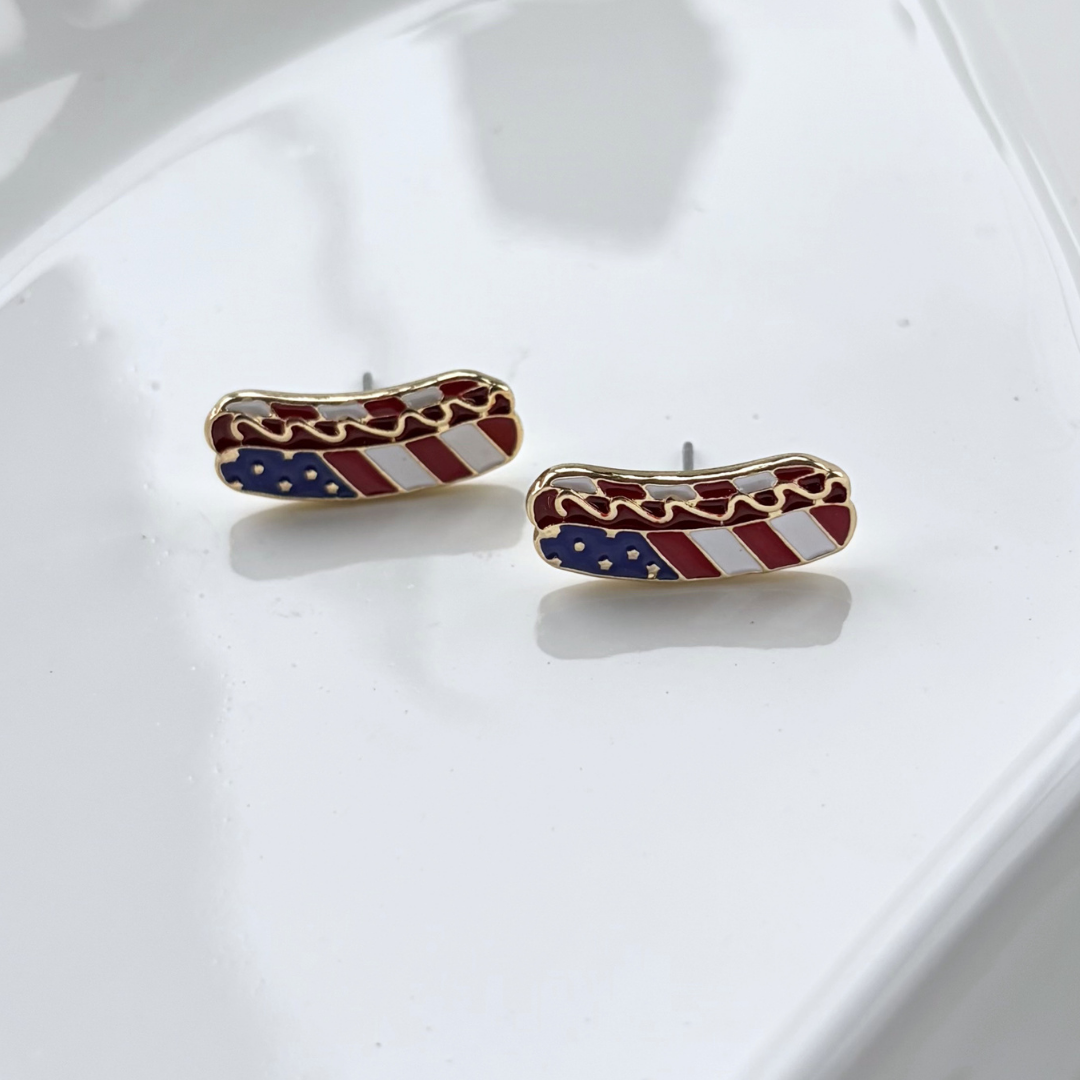 All American Hot Dog Stud Earrings