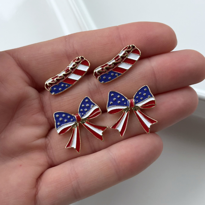 Americana Bow Stud Earrings