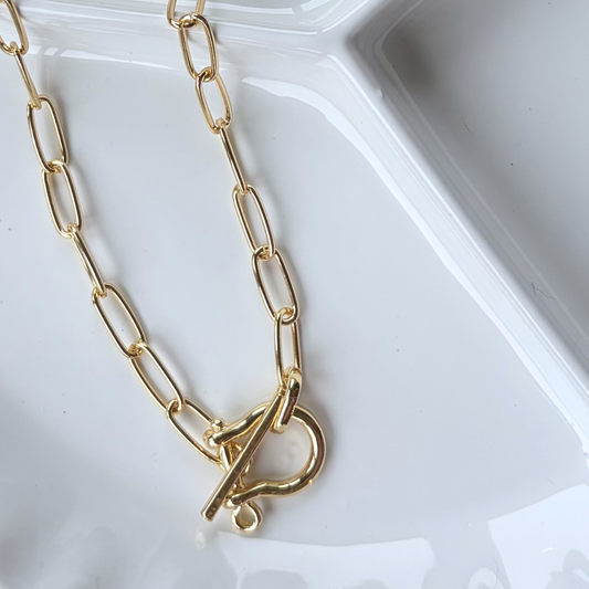 Summer Essential Golden PaperClip Bit Necklace
