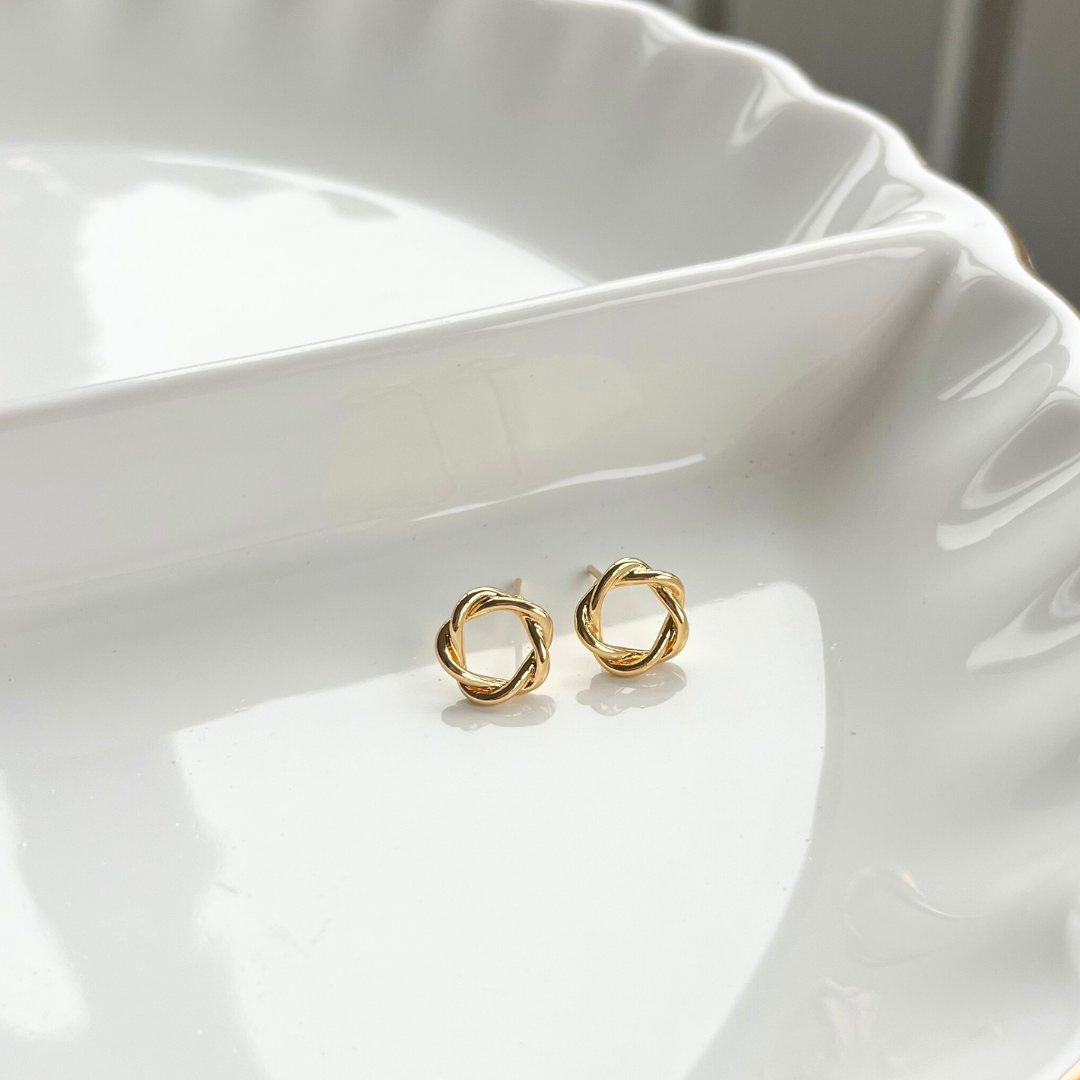 Golden Twist Stud Earrings