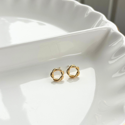 Golden Twist Stud Earrings