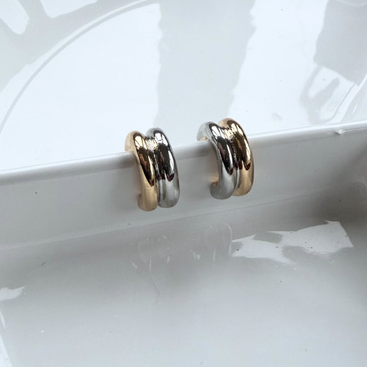 Summer Essential Mixed Metal Hoop Earrings