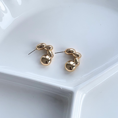 Golden Bubble Half Hoop Earrings