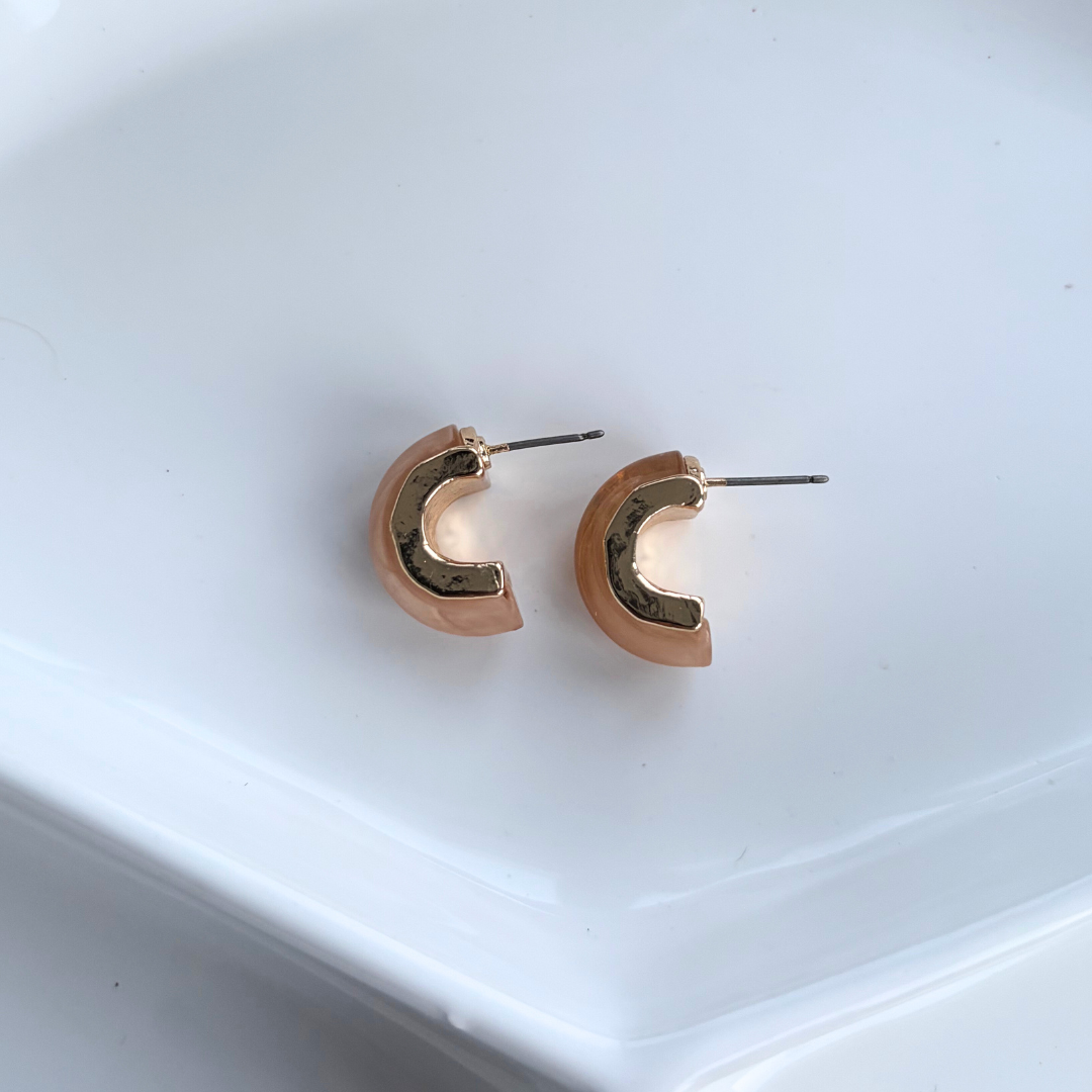 Rose Amour Chunky Mini Hoop Earrings