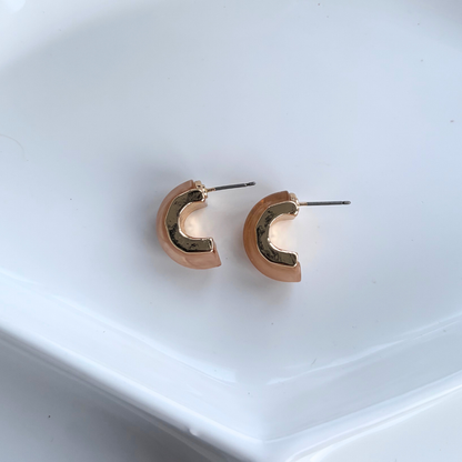 Rose Amour Chunky Mini Hoop Earrings