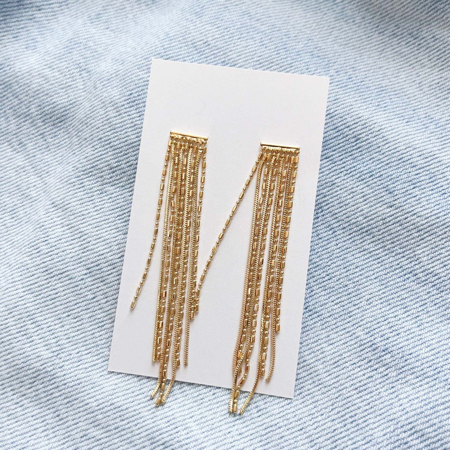 Coastal Cowgirl Golden Tassel Statement Earrings