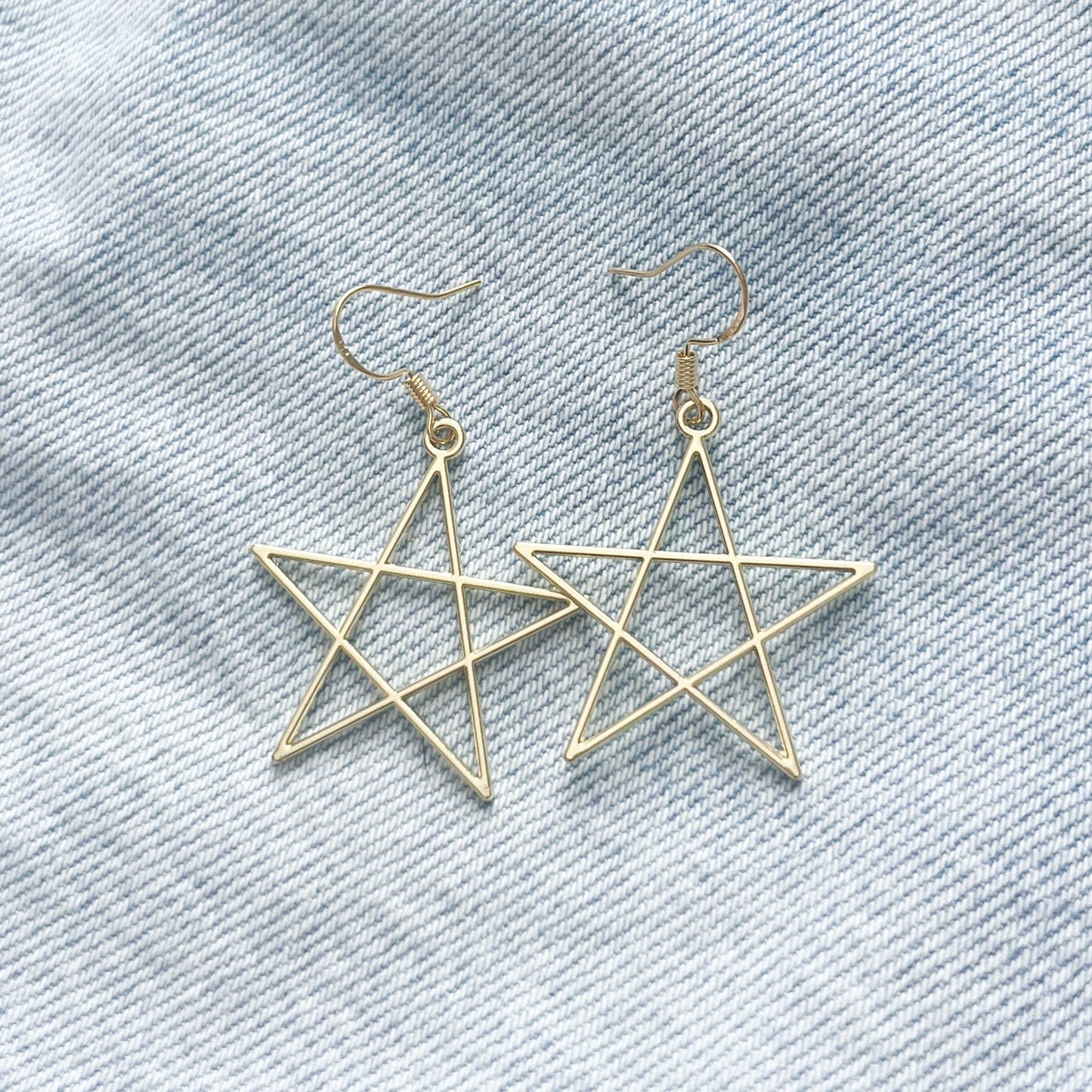 Gold Cowgirl Star Drop Earrings