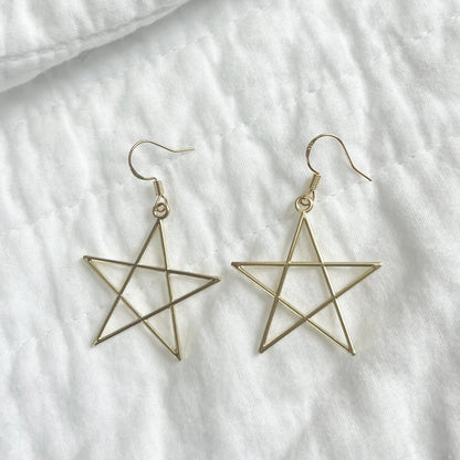 Gold Cowgirl Star Drop Earrings