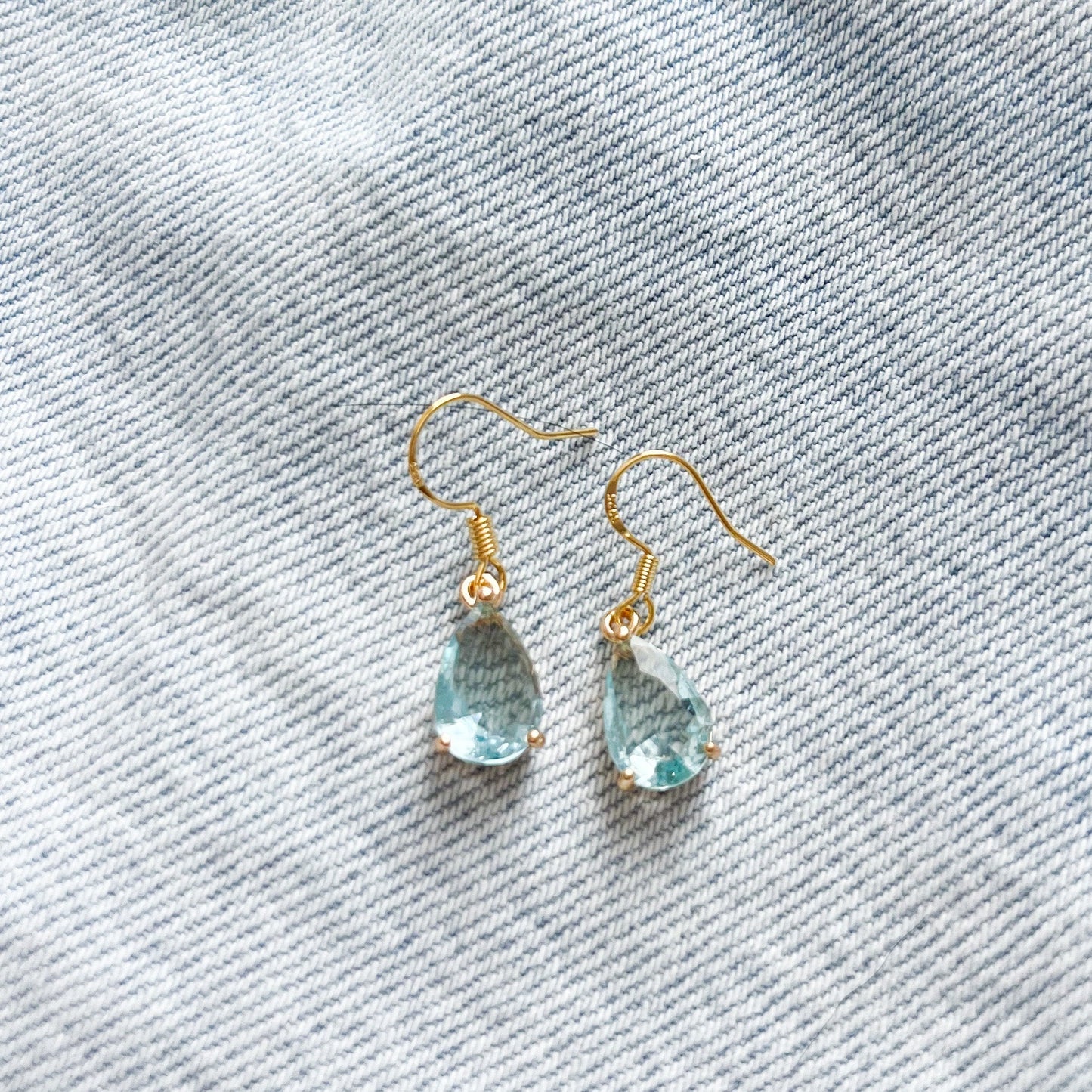 Coastal Blue Crystal Teardrop Earrings