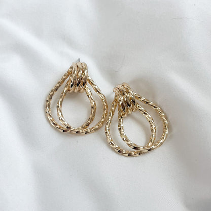 Show Me the Ropes Double Gold Earrings