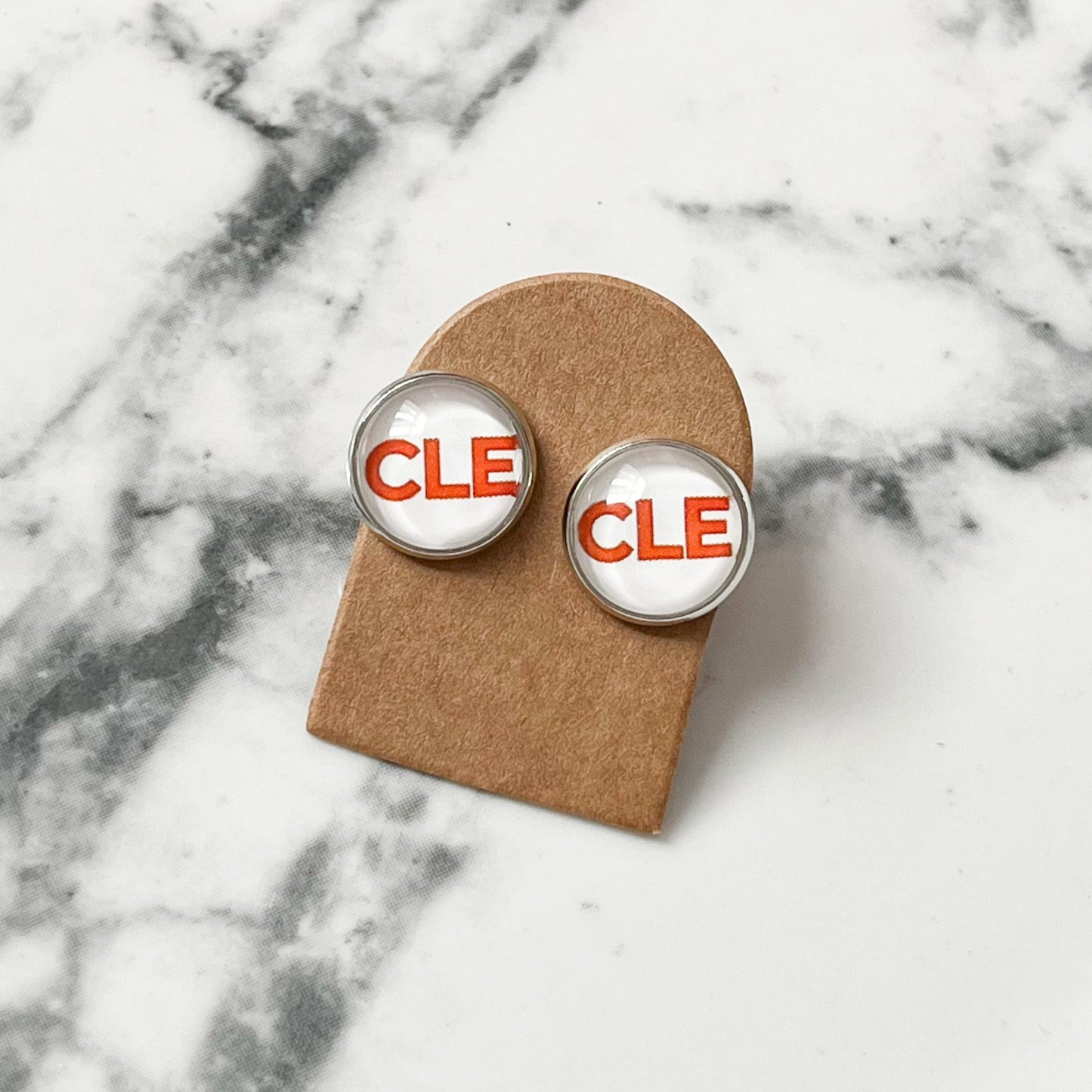 Orange CLE Stud Earrings