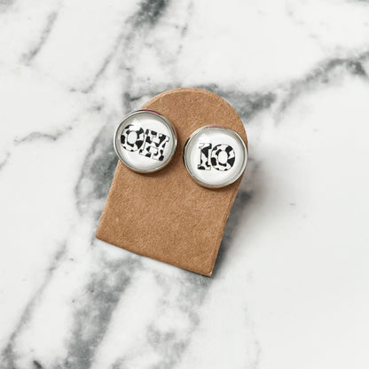 Cow Print OHIO Stud Earrings