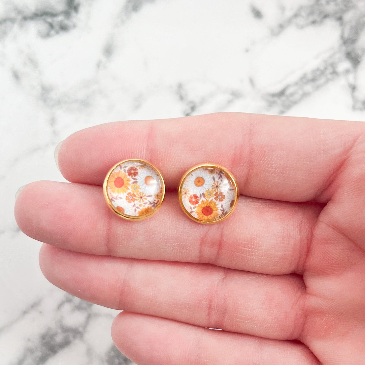 Autumn Flower Stud Earrings