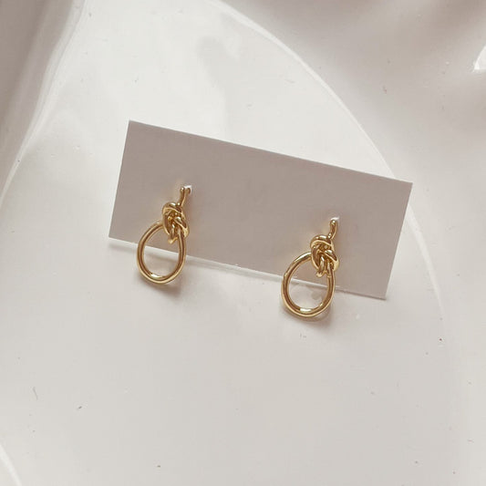 Sunkissed Gold Knotted Stud Earrings