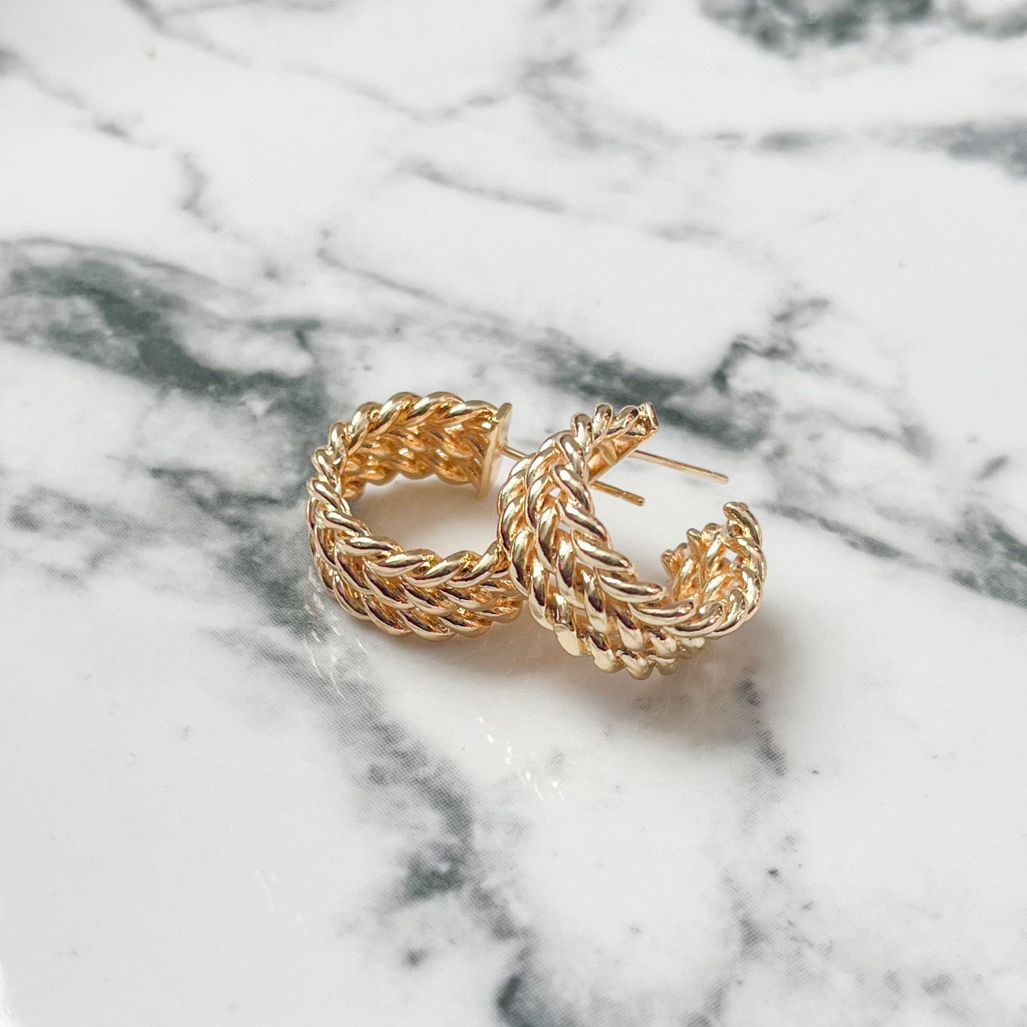 Gold Sunny Holiday Hoop Earrings