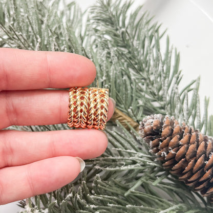 Gold Sunny Holiday Hoop Earrings