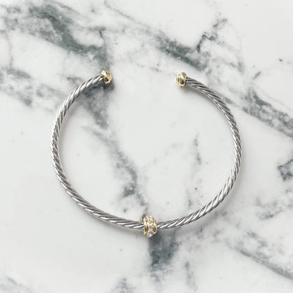 Silver and Gold Crystal Designer Inspired Bracelet