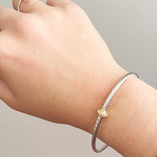 Silver and Gold Crystal Designer Inspired Bracelet