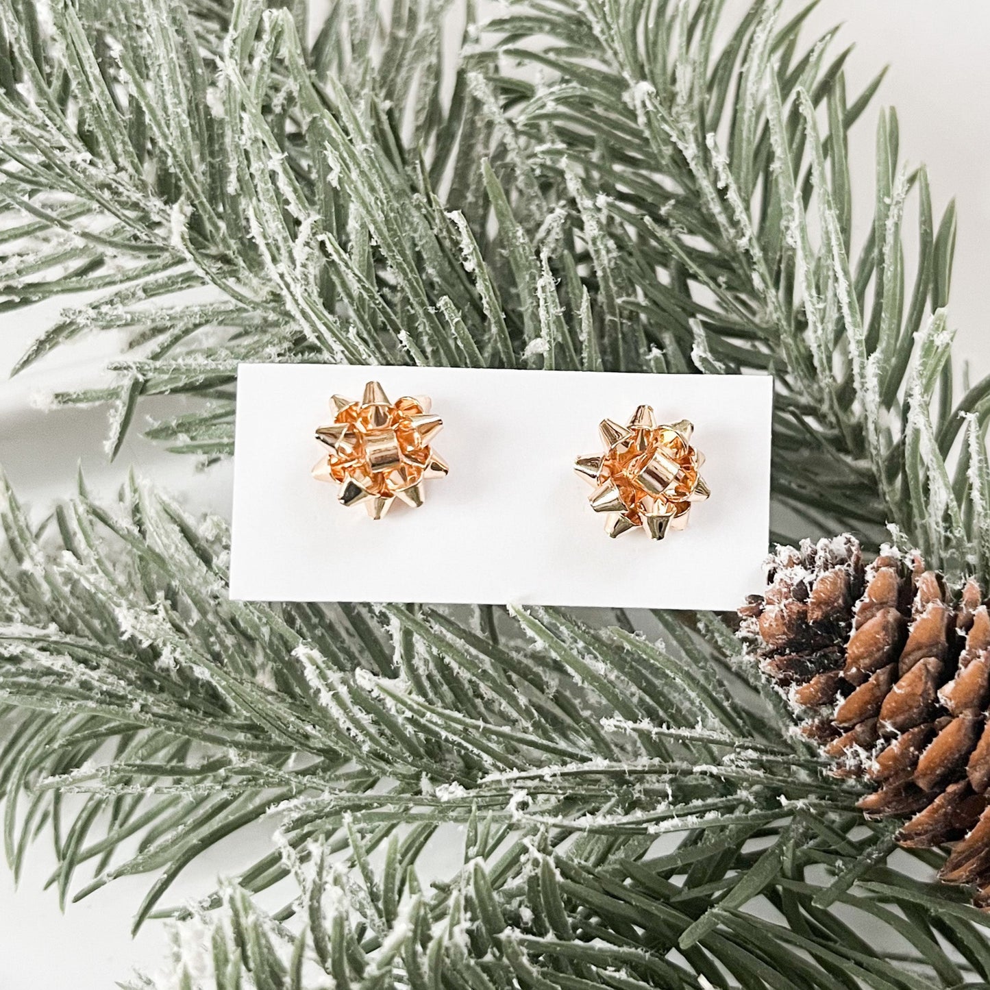 Gold Mini Bow Stud Earrings