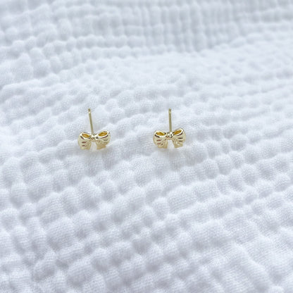 San Diego Mini Bow Stud Earrings (Gold)