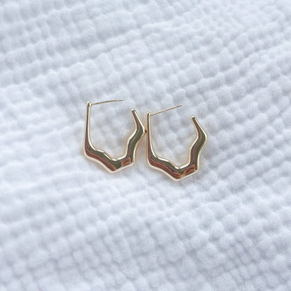 St. Lucia Scallop Gold Hoop Earrings