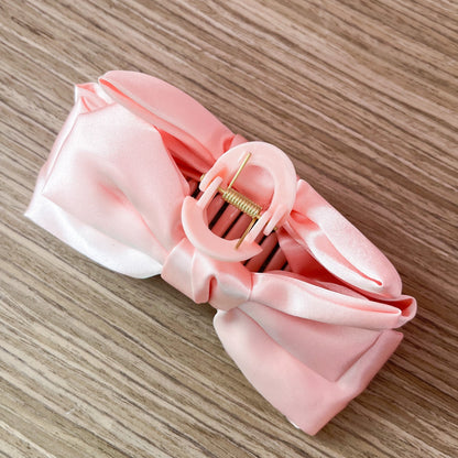 Light Pink Jumbo Bow Hair Claw