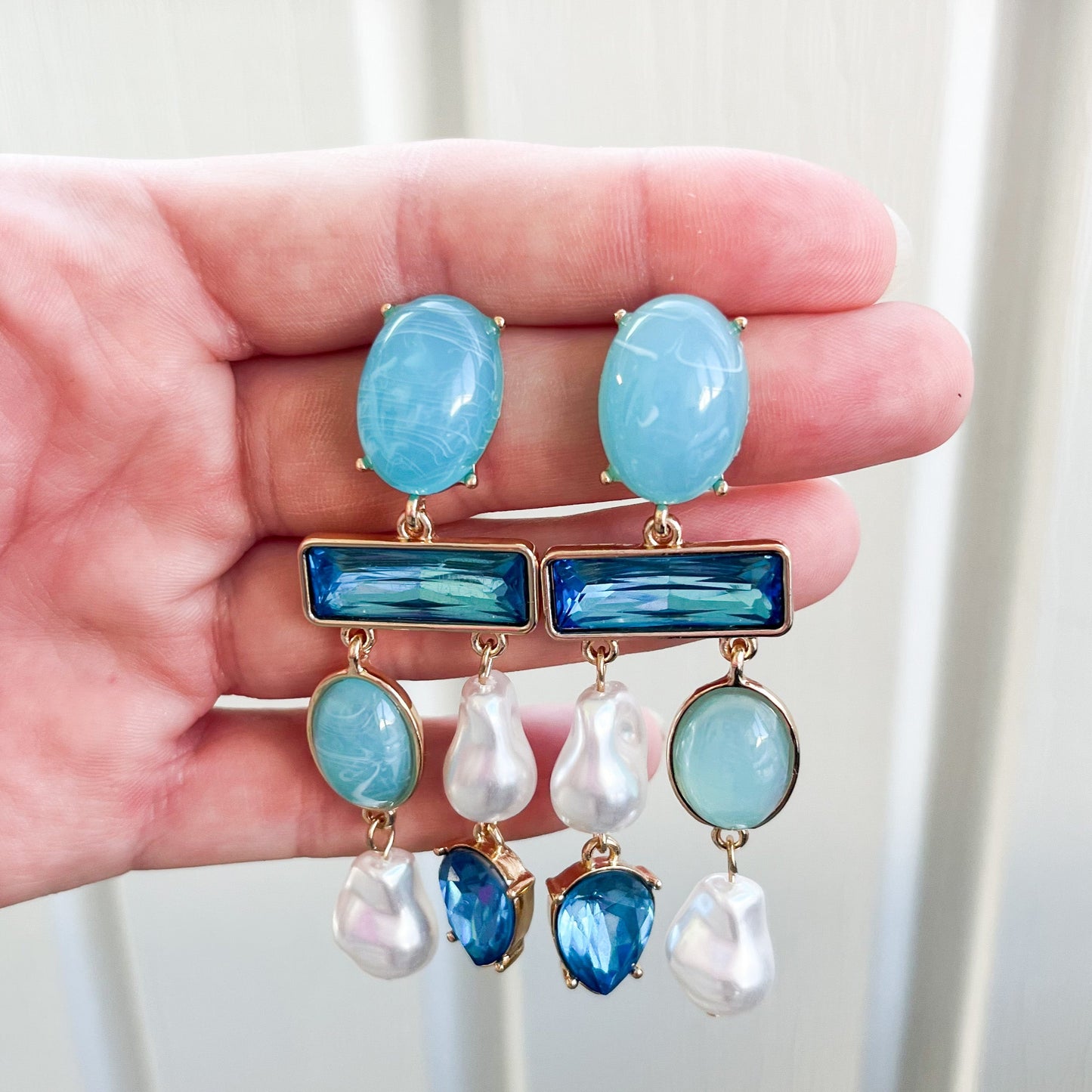 Newport Beach Blue Statement Earrings