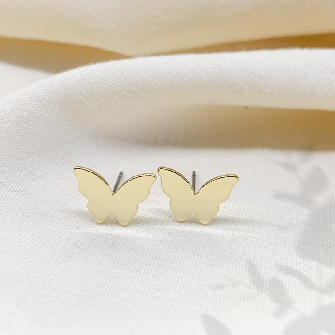 Golden Butterfly Stud Earrings