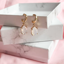 Load image into Gallery viewer, Crystal Opal Huggie Hoop Earrings
