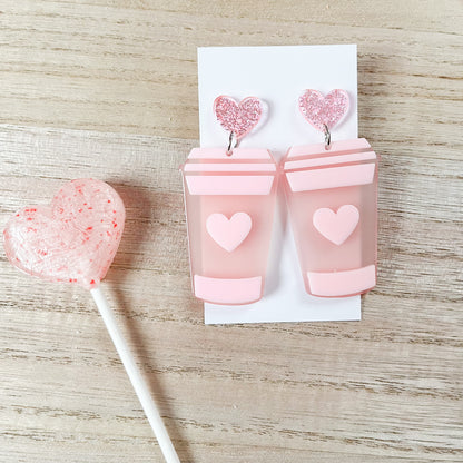 Pink Love Latte Statement Earrings