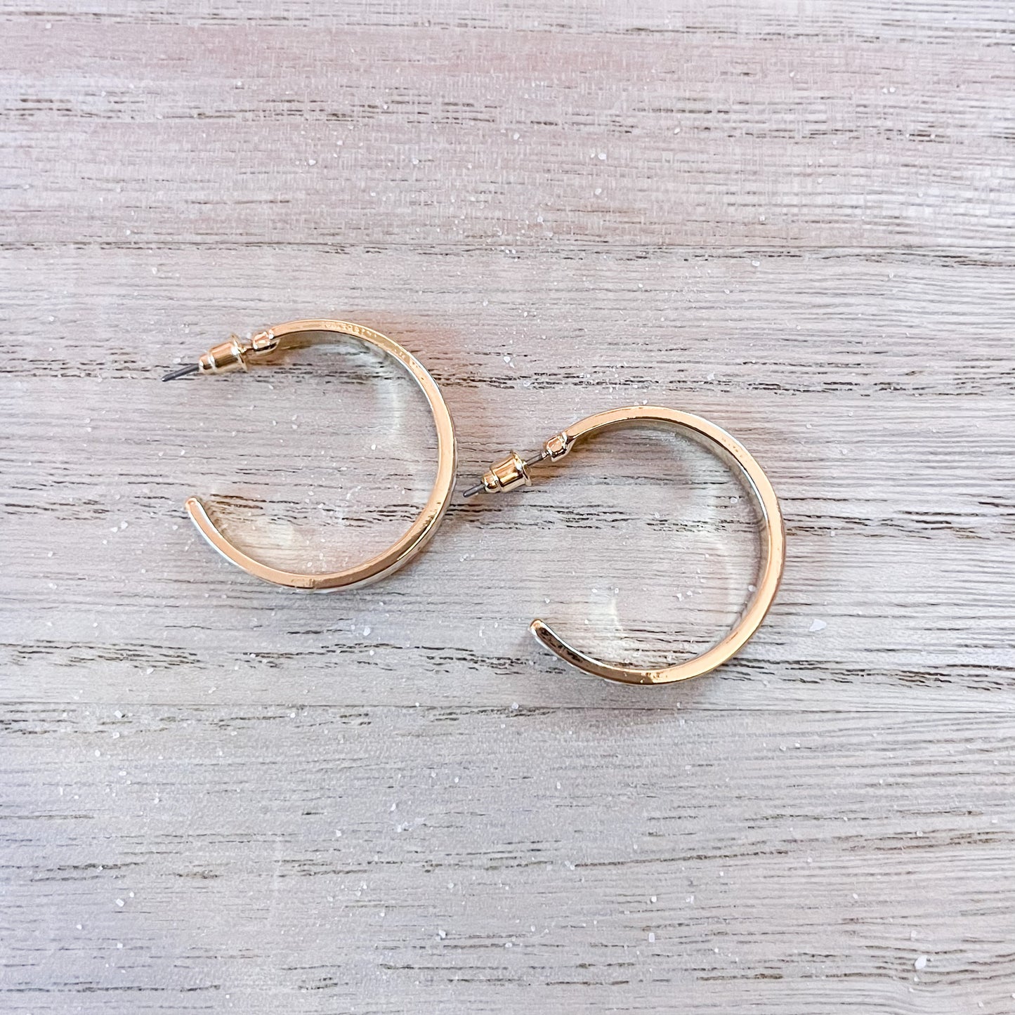 Pink and White Heart Hoop Earrings
