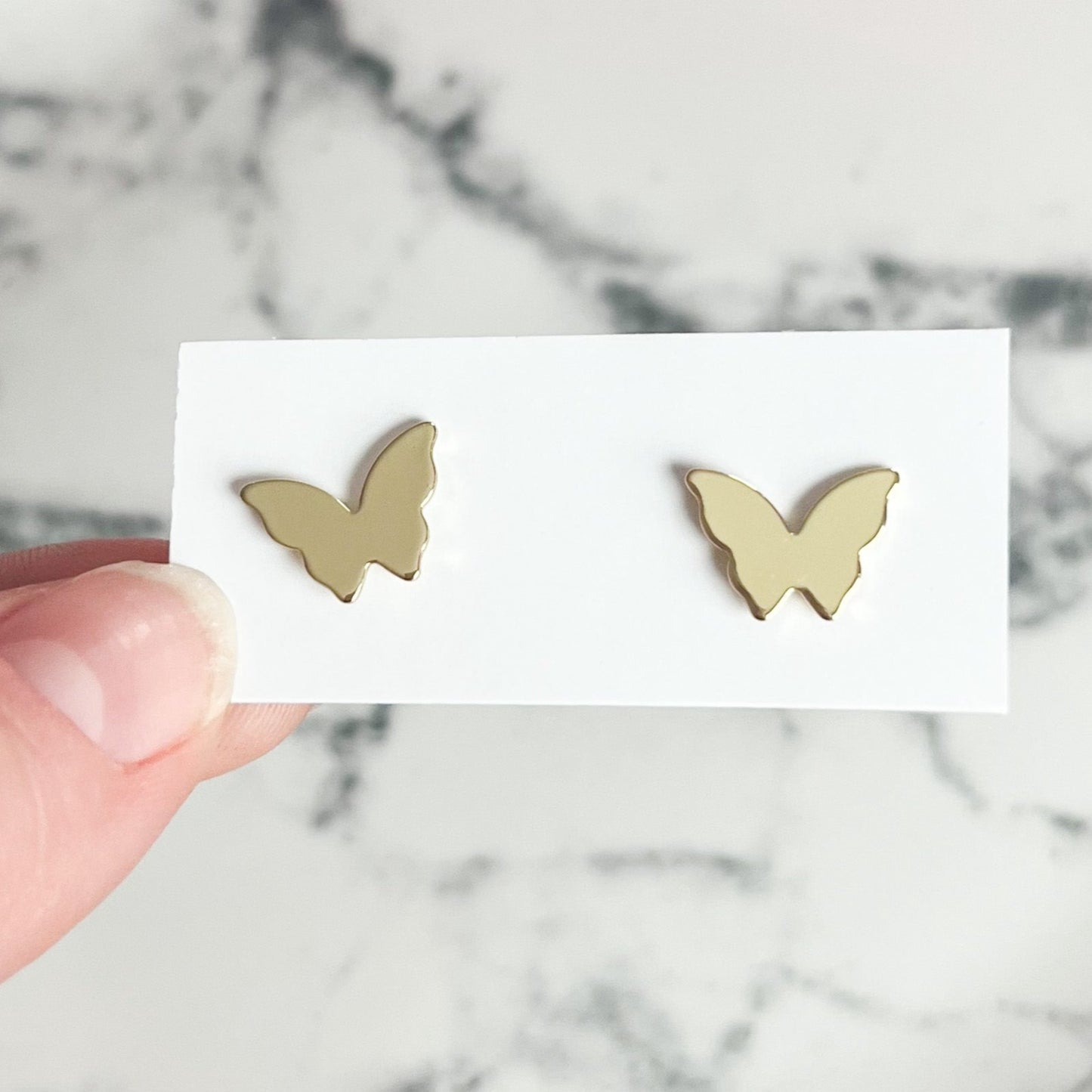 Golden Butterfly Stud Earrings