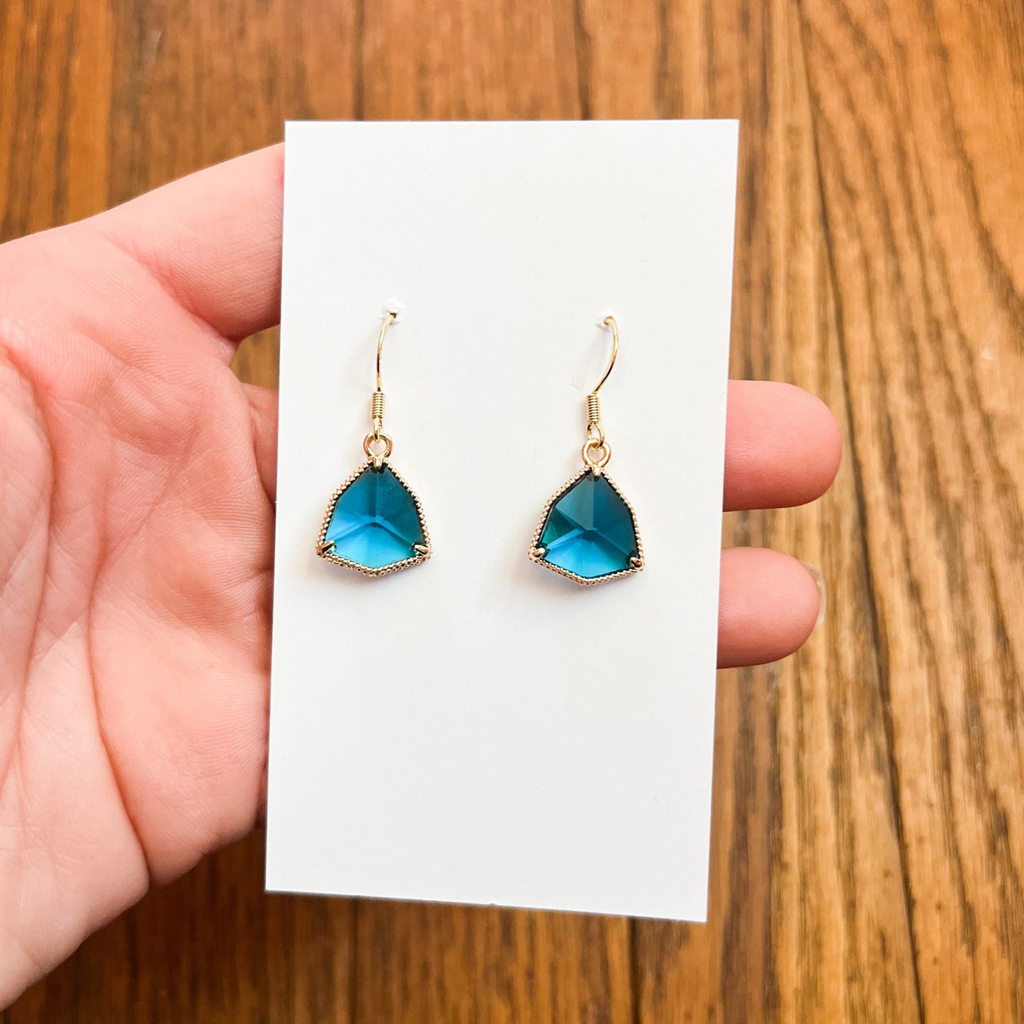 Blue Spring Crystal Drop Earrings